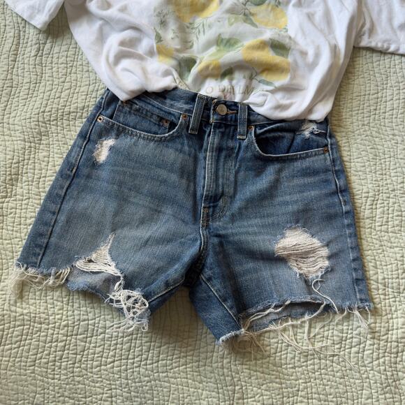BDG Jean Shorts Denim Blue Distressed Cutoff Size 25 - Picture 1 of 7